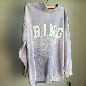 Anine Bing Tyler Sweatshirt Lavender Small Oversized‎ Purple White Logo Size XS